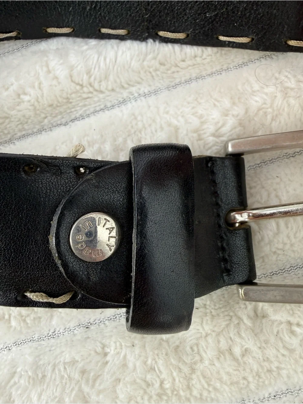 Max boy black leather